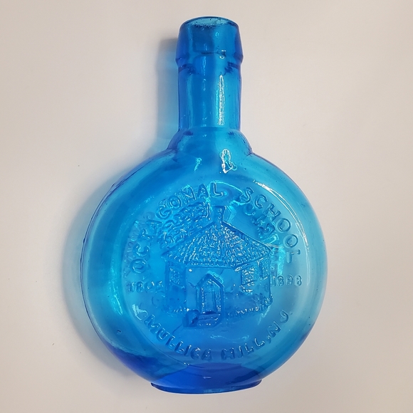 Vntg Clevenger Brothers Bright Blue 7" Glass Collectors Bottle - Picture 4 of 14
